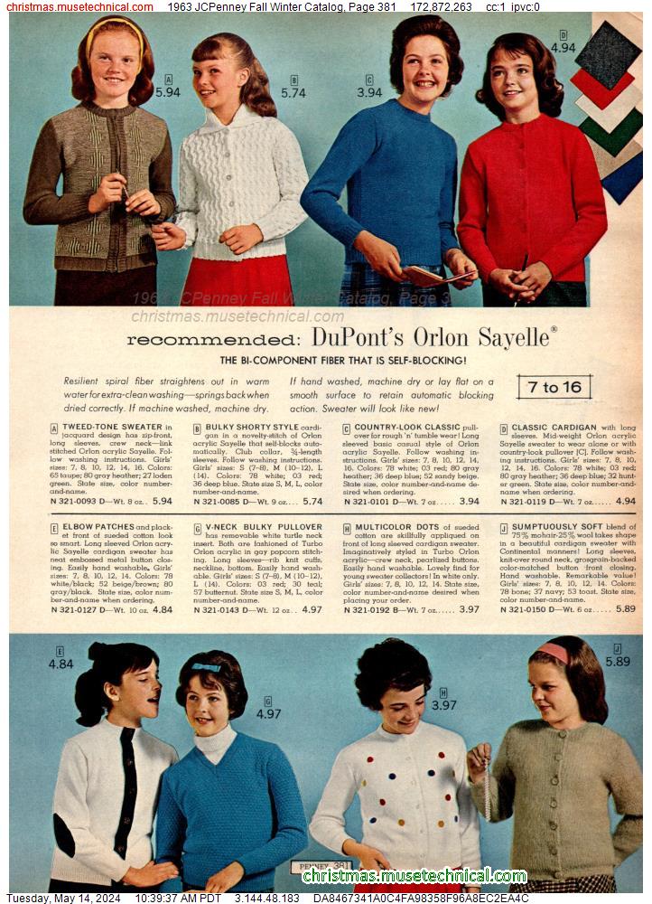 1963 JCPenney Fall Winter Catalog, Page 381