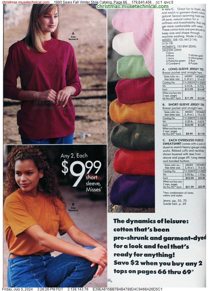 1990 Sears Fall Winter Style Catalog, Page 66