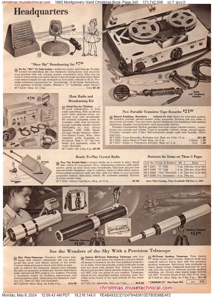 1962 Montgomery Ward Christmas Book, Page 345