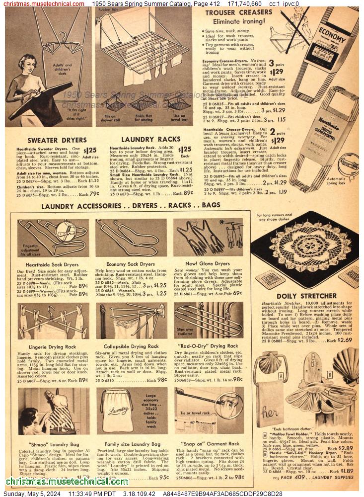 1950 Sears Spring Summer Catalog, Page 412