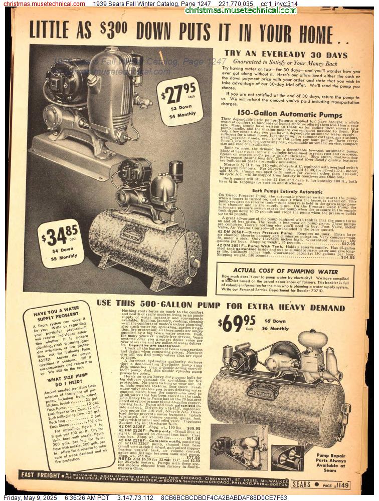 1939 Sears Fall Winter Catalog, Page 1247