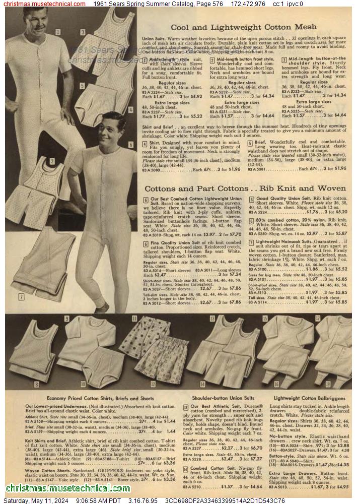 1961 Sears Spring Summer Catalog, Page 576