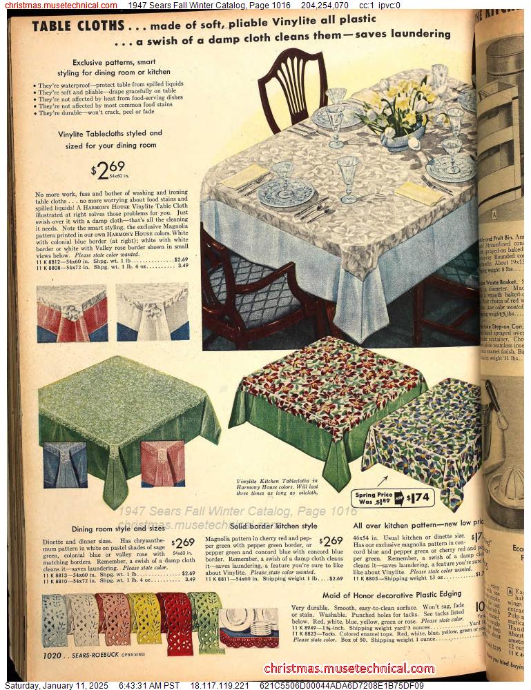 1947 Sears Fall Winter Catalog, Page 1016