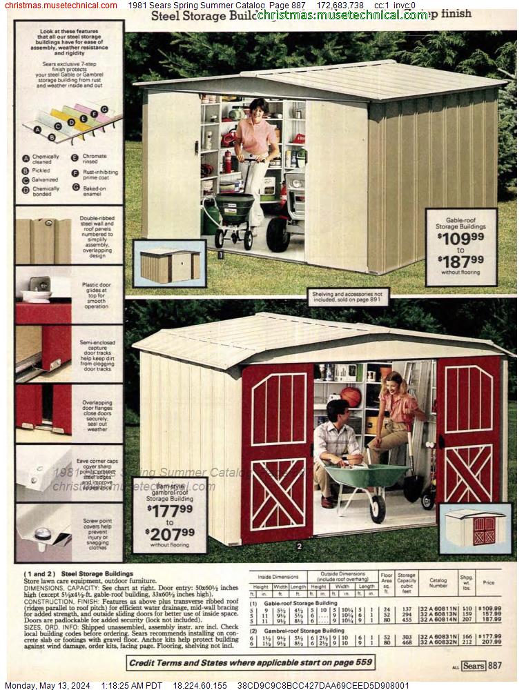 1981 Sears Spring Summer Catalog, Page 887