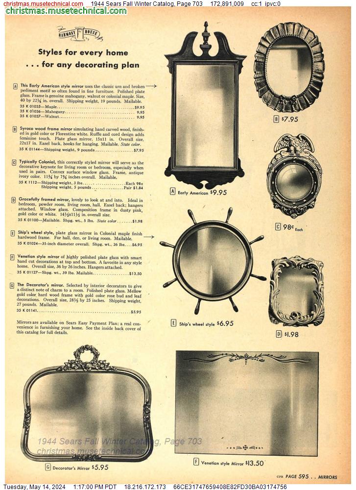 1944 Sears Fall Winter Catalog, Page 703