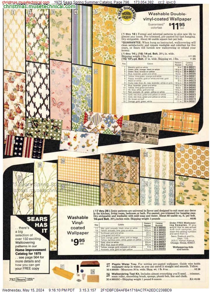 1975 Sears Spring Summer Catalog, Page 796