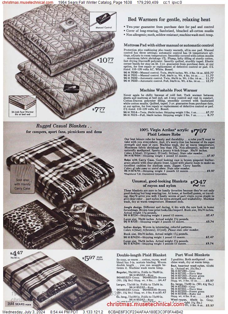 1964 Sears Fall Winter Catalog, Page 1638