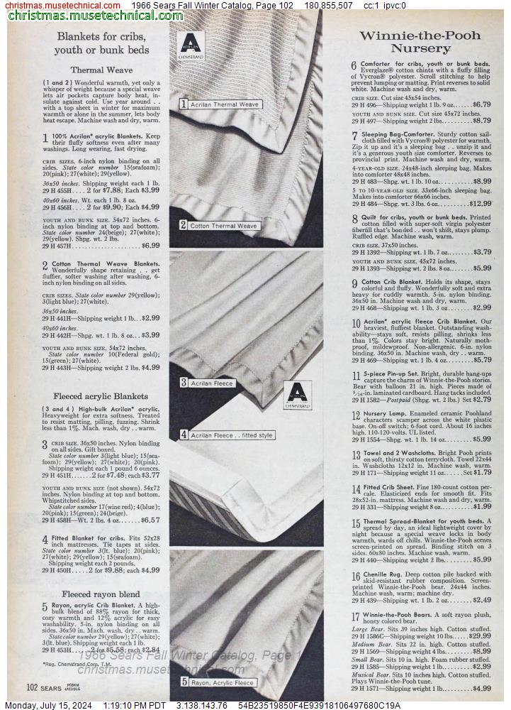 1966 Sears Fall Winter Catalog, Page 102