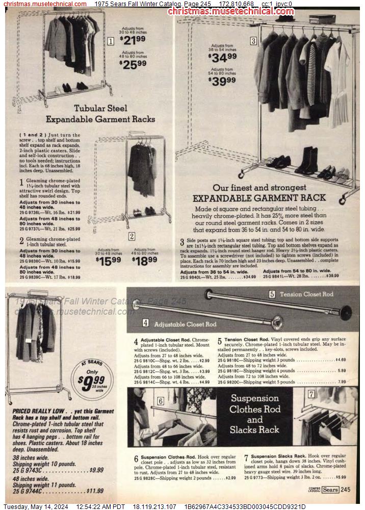 1975 Sears Fall Winter Catalog, Page 245