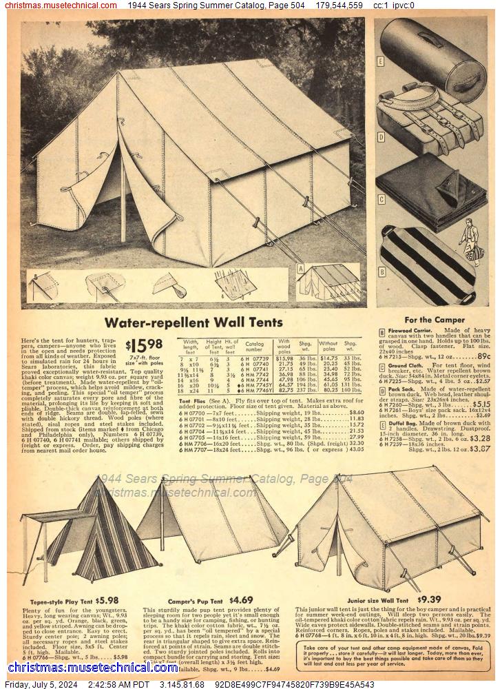 1944 Sears Spring Summer Catalog, Page 504