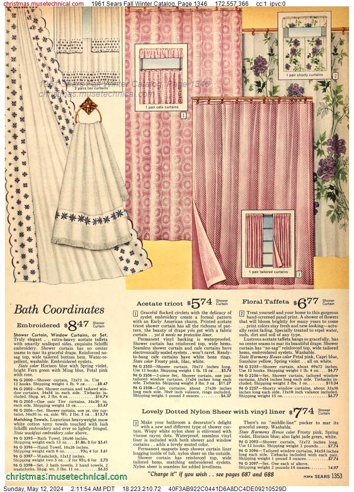 1961 Sears Fall Winter Catalog, Page 1346
