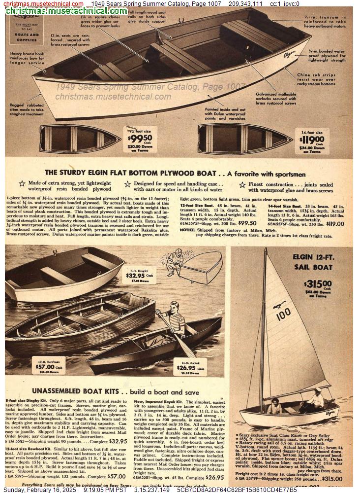 1949 Sears Spring Summer Catalog, Page 1007