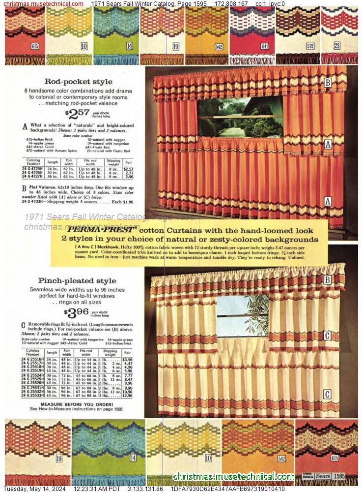 1971 Sears Fall Winter Catalog, Page 1595