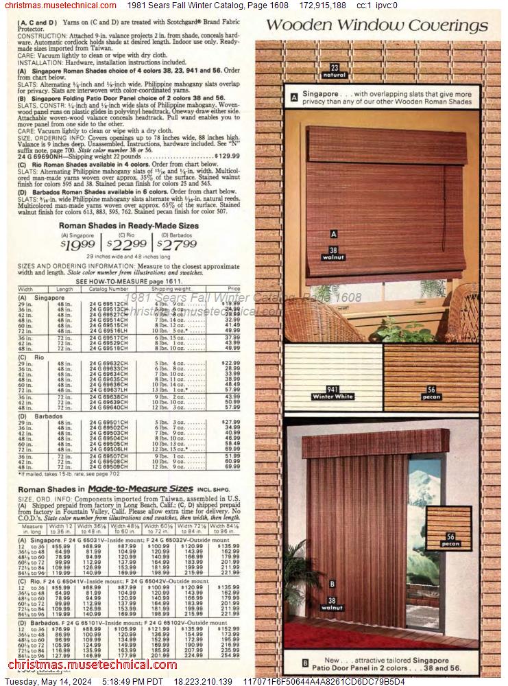 1981 Sears Fall Winter Catalog, Page 1608