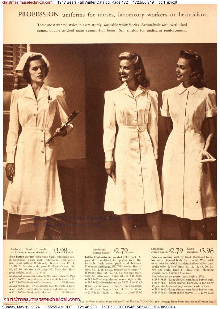 1943 Sears Fall Winter Catalog, Page 132