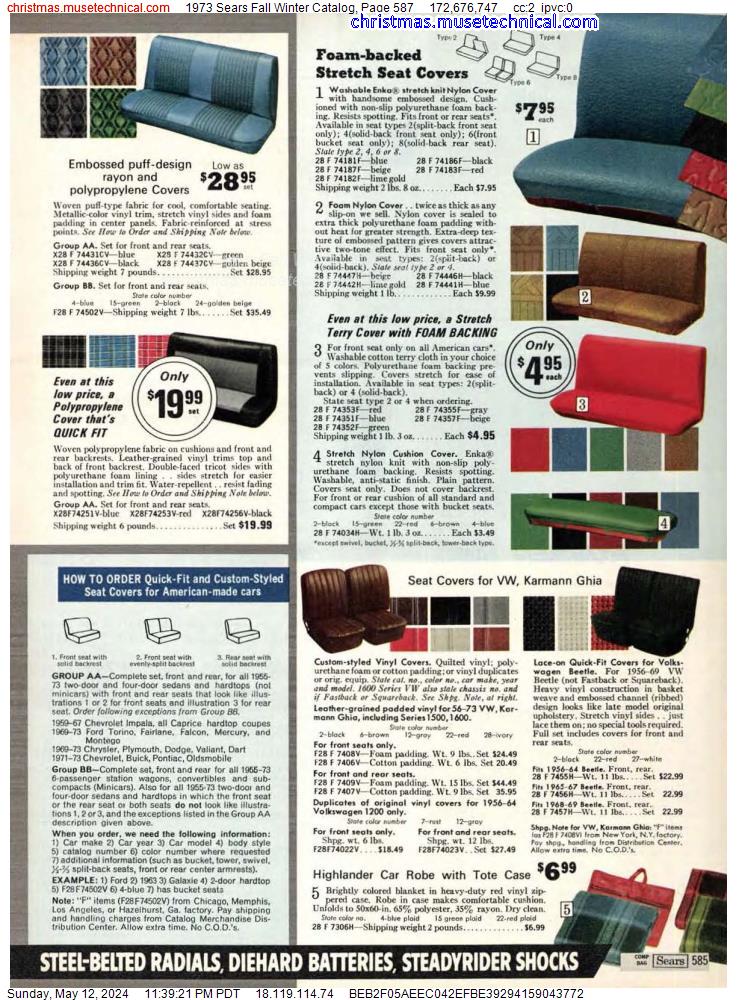 1973 Sears Fall Winter Catalog, Page 587