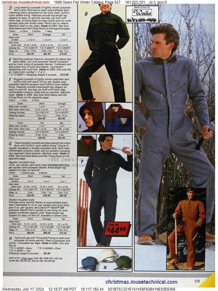 1986 Sears Fall Winter Catalog, Page 527
