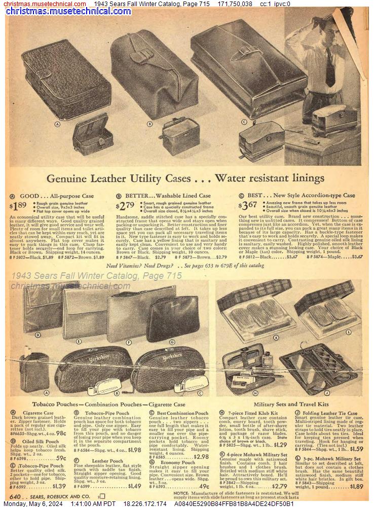 1943 Sears Fall Winter Catalog, Page 715