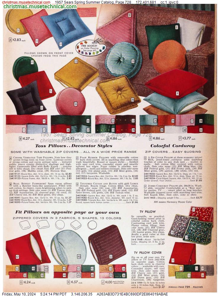 1957 Sears Spring Summer Catalog, Page 728