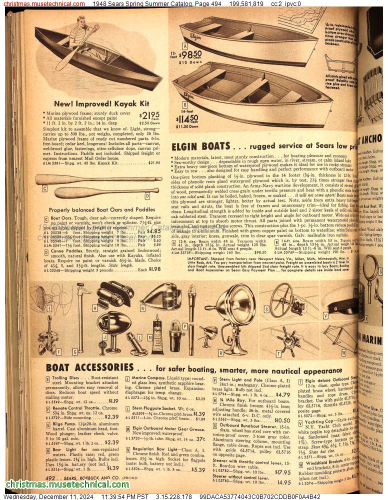 1948 Sears Spring Summer Catalog, Page 494