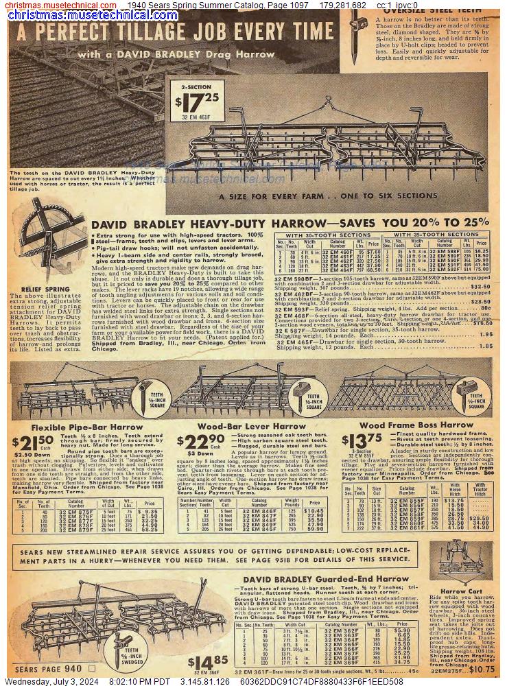 1940 Sears Spring Summer Catalog, Page 1097