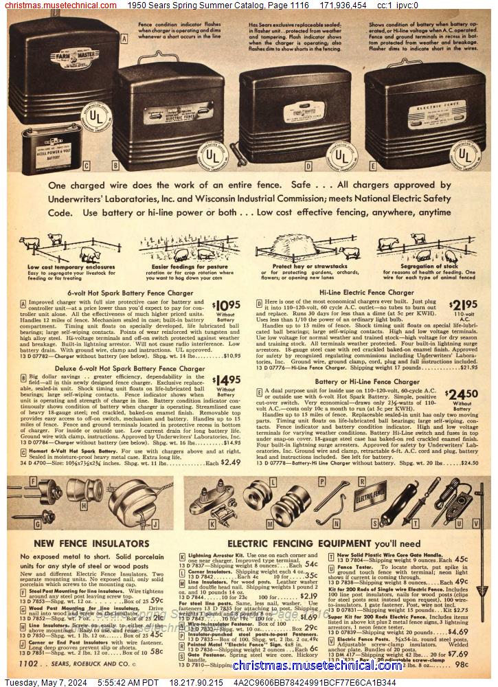 1950 Sears Spring Summer Catalog, Page 1116