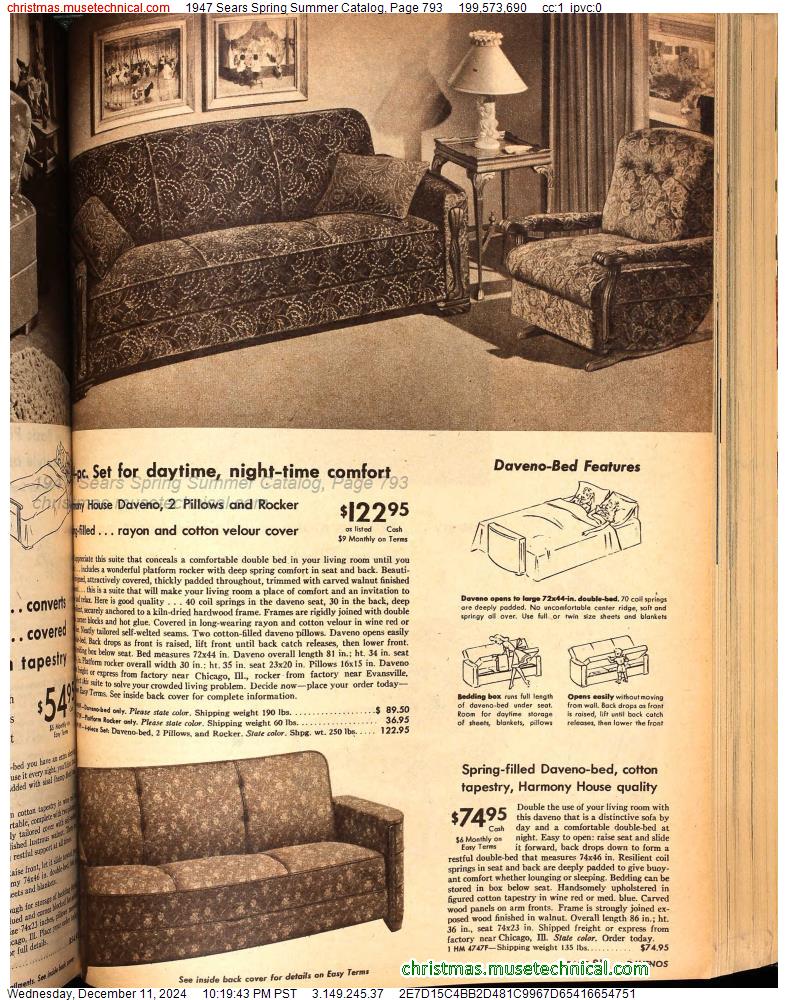 1947 Sears Spring Summer Catalog, Page 793