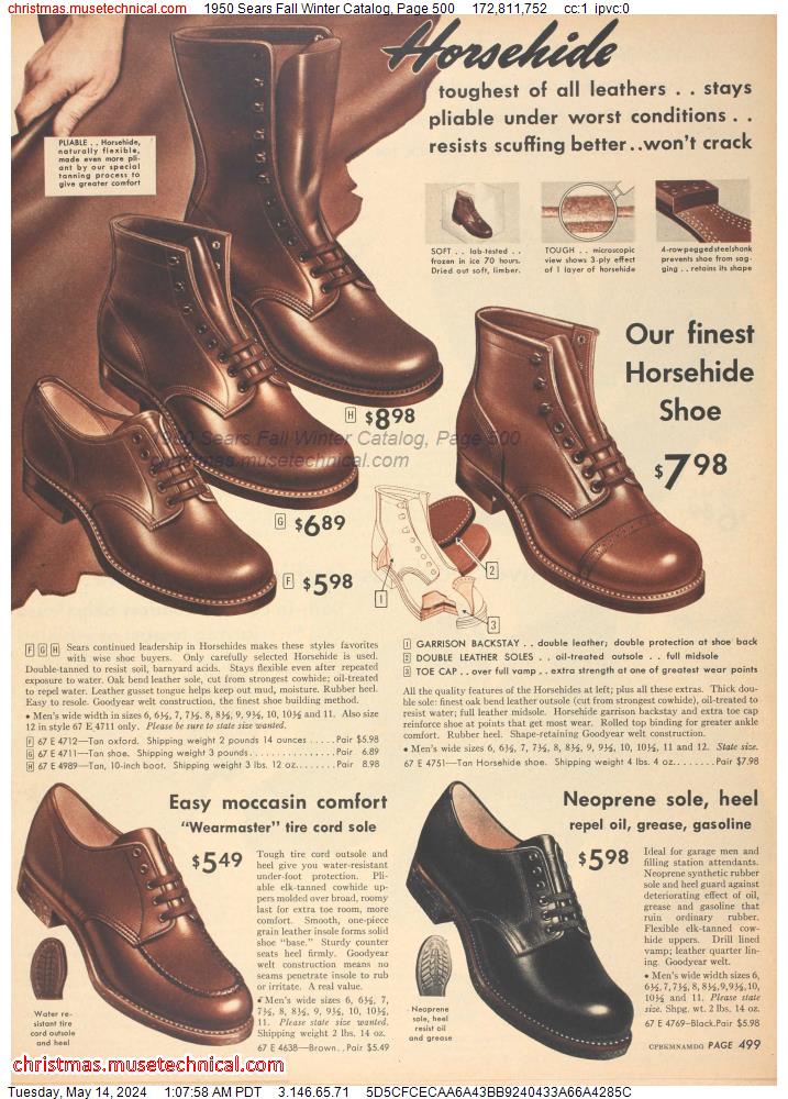 1950 Sears Fall Winter Catalog, Page 500
