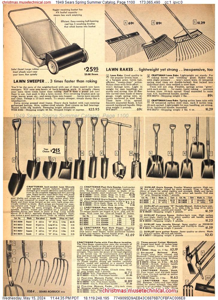 1949 Sears Spring Summer Catalog, Page 1100