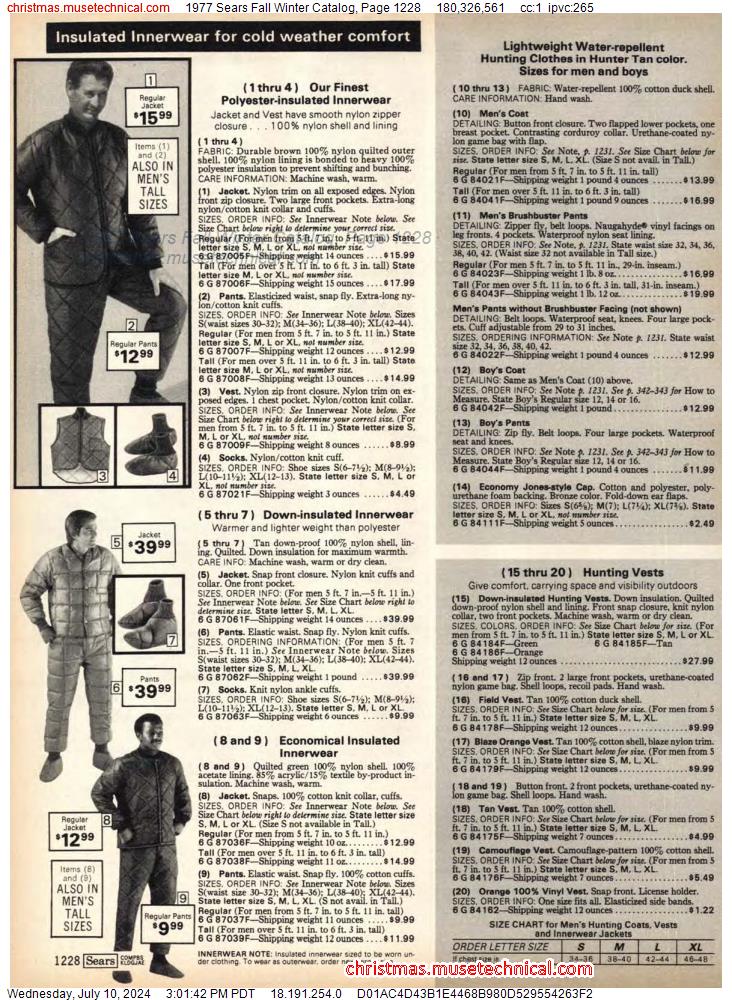 1977 Sears Fall Winter Catalog, Page 1228