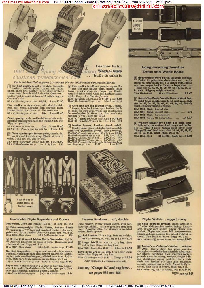 1961 Sears Spring Summer Catalog, Page 549