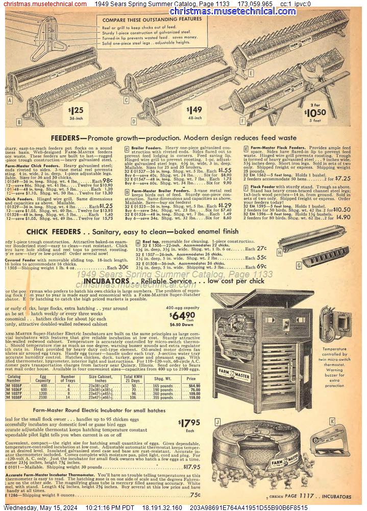 1949 Sears Spring Summer Catalog, Page 1133