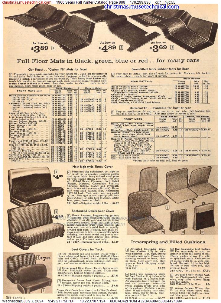 1960 Sears Fall Winter Catalog, Page 888