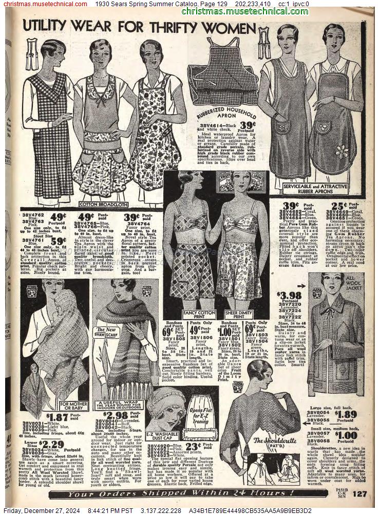 1930 Sears Spring Summer Catalog, Page 129