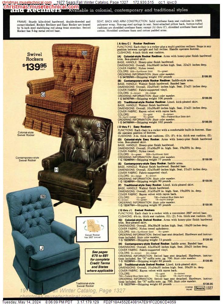 1977 Sears Fall Winter Catalog, Page 1327