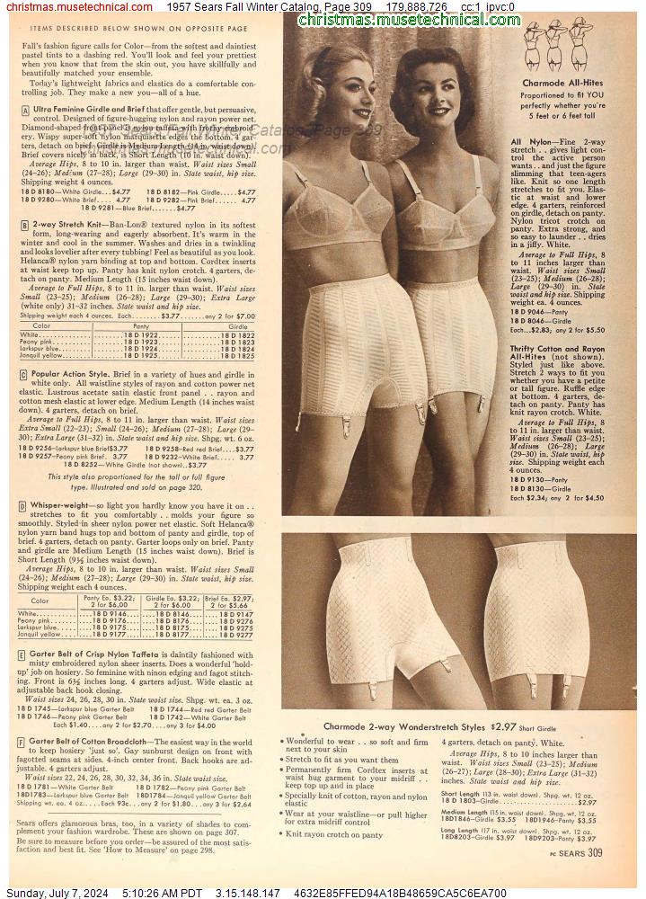 1957 Sears Fall Winter Catalog, Page 309