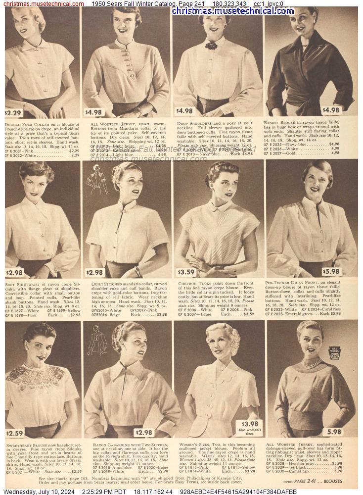 1950 Sears Fall Winter Catalog, Page 241