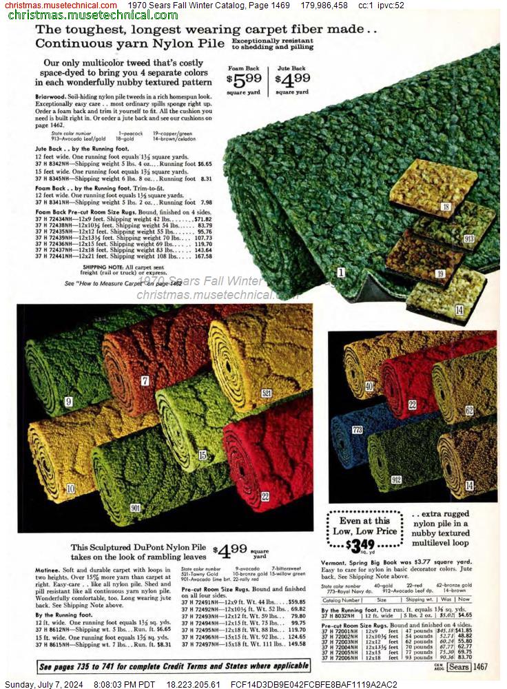 1970 Sears Fall Winter Catalog, Page 1469