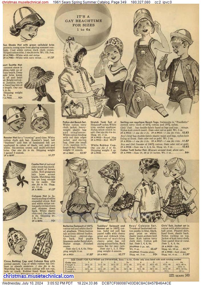 1961 Sears Spring Summer Catalog, Page 349