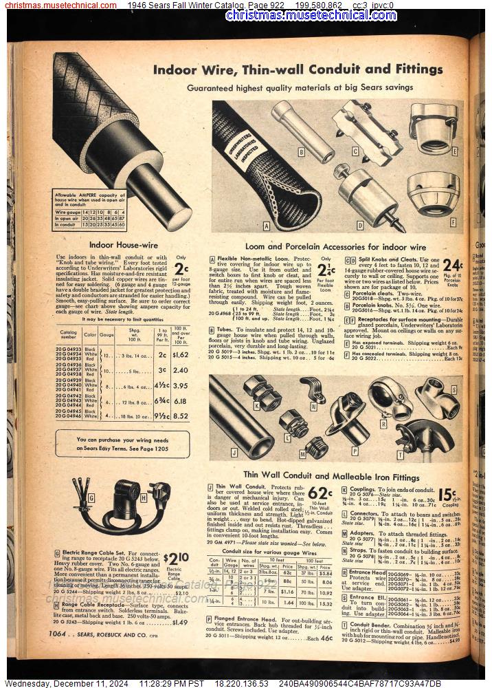 1946 Sears Fall Winter Catalog, Page 922