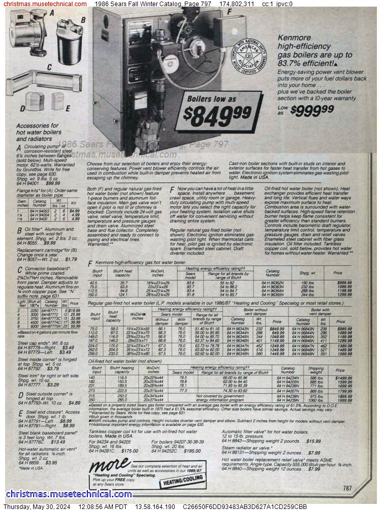 1986 Sears Fall Winter Catalog, Page 797