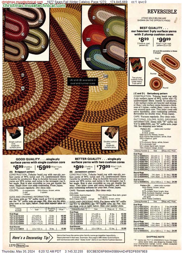 1977 Sears Fall Winter Catalog, Page 1270