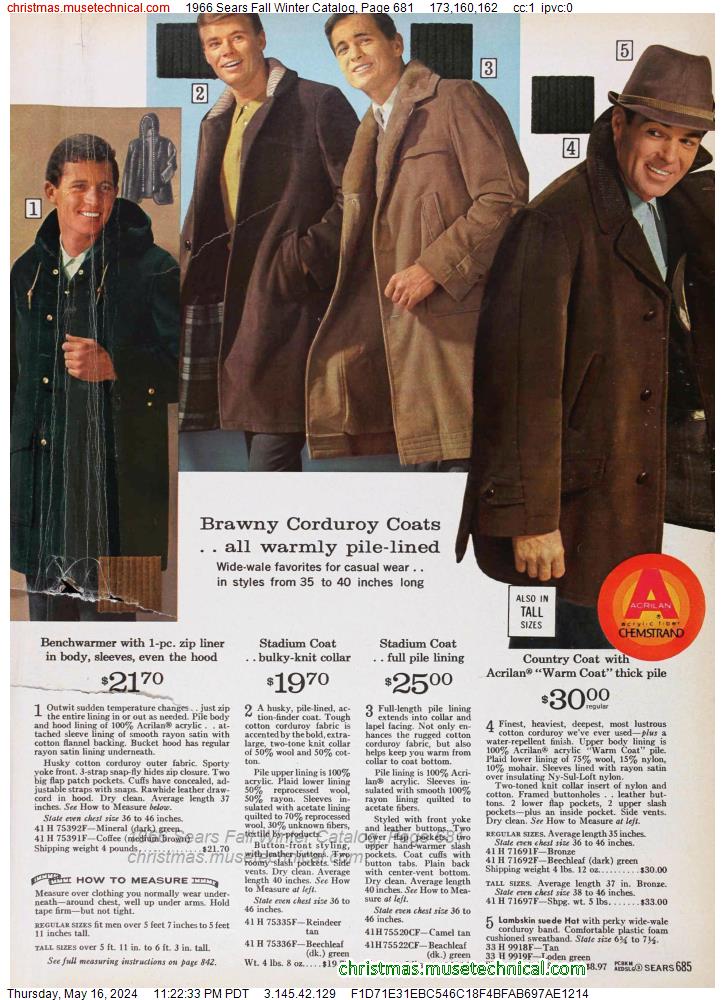1966 Sears Fall Winter Catalog, Page 681