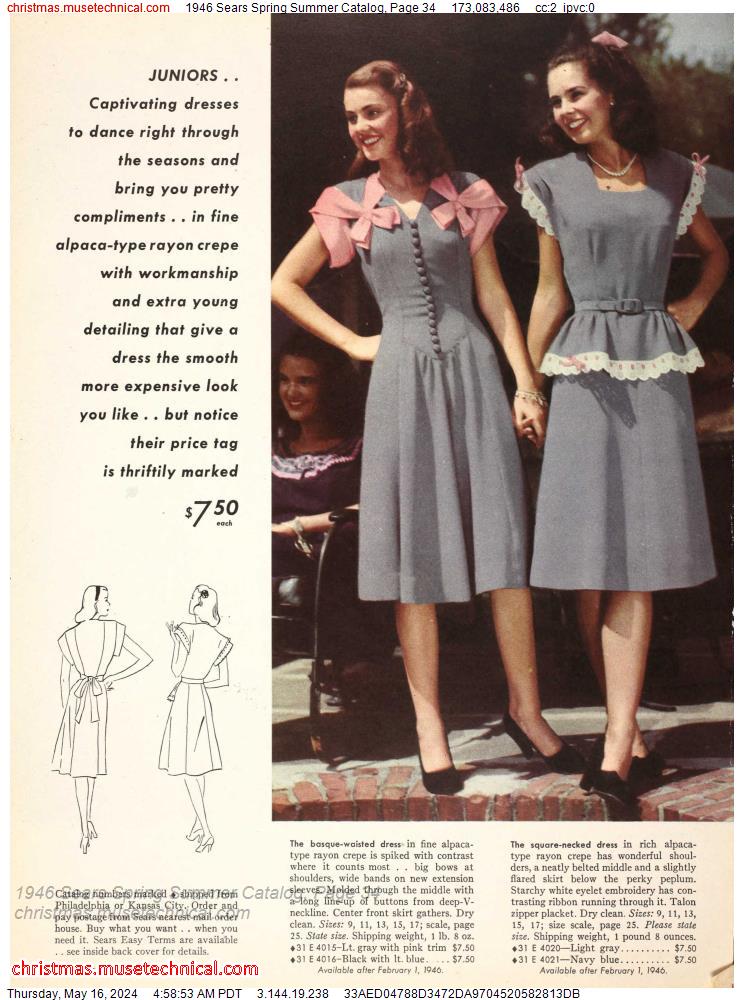 1946 Sears Spring Summer Catalog, Page 34