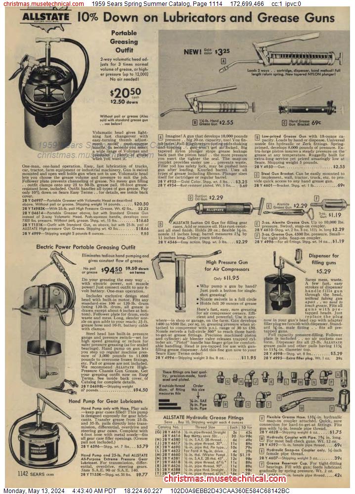 1959 Sears Spring Summer Catalog, Page 1114