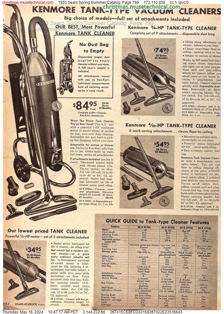 1955 Sears Spring Summer Catalog, Page 799