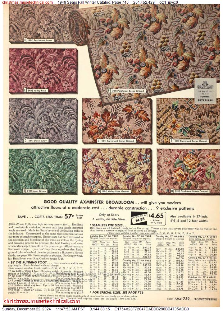 1949 Sears Fall Winter Catalog, Page 740