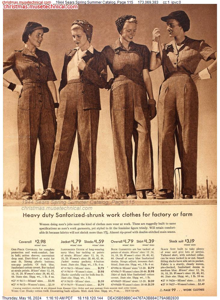 1944 Sears Spring Summer Catalog, Page 115