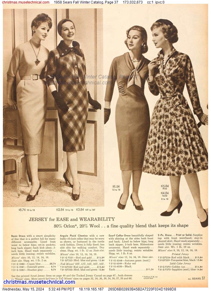 1958 Sears Fall Winter Catalog, Page 37
