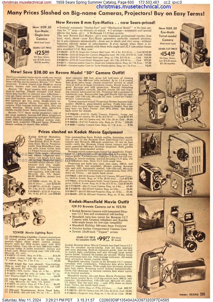 1958 Sears Spring Summer Catalog, Page 600